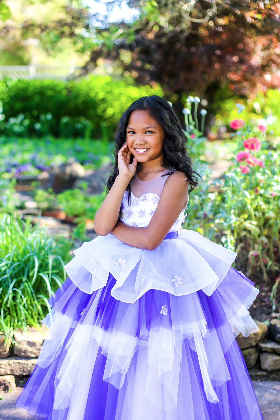 Lavender Never Ender Little Girl s Dress Monbebe Couture